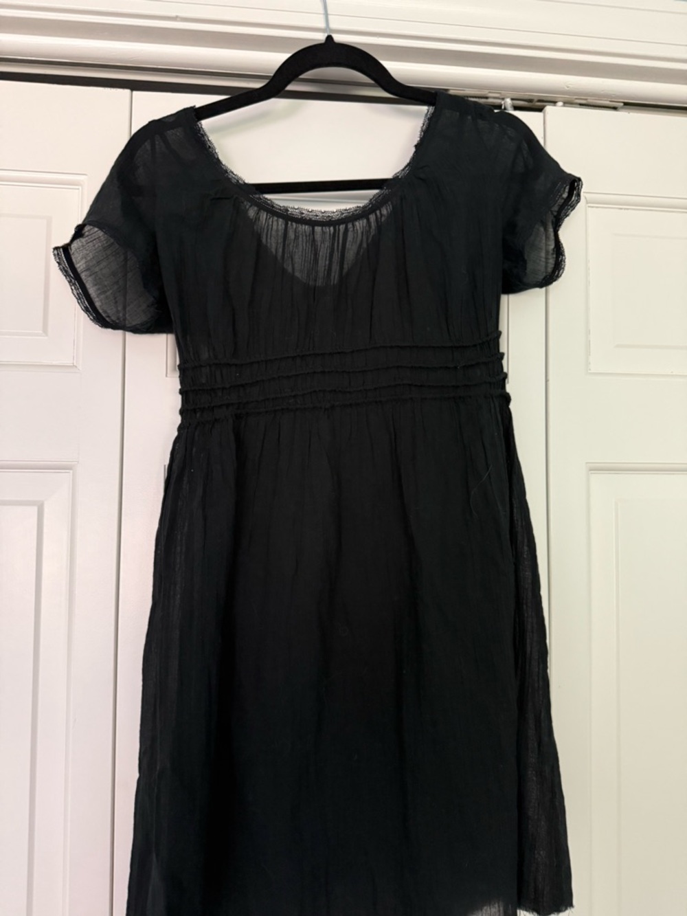 Black Sheer Short Sleeve Dress